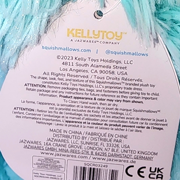 JOELLE 🐾 RARE Tag Teal Bigfoot Fuzzamallow Original Squishmallow NW0T - Picture 8 of 9